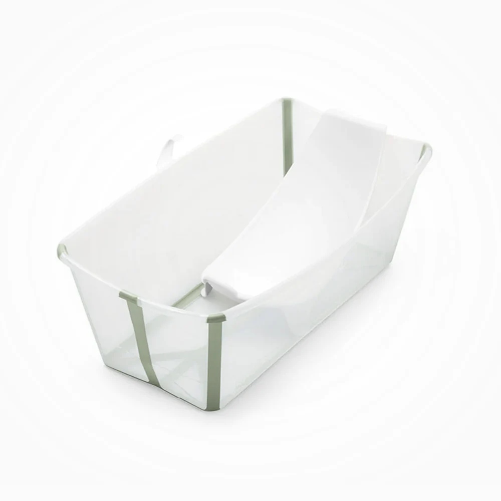 Bañera verde oscuro plegada Flexi Bath para recién nacido