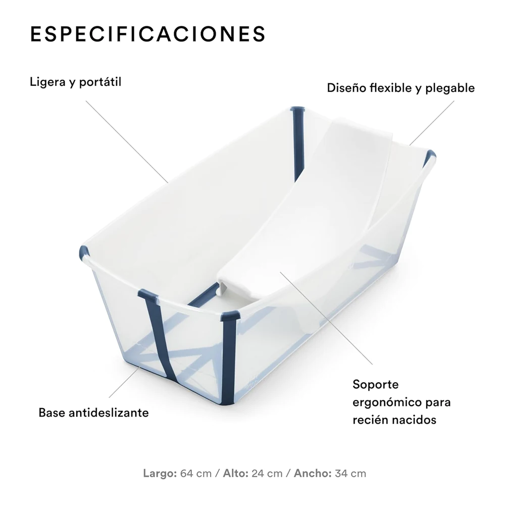 Especificaciones de Bañera plegada Flexi Bath para recién nacido