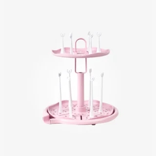 Escurridor de biberones giratorio rosa